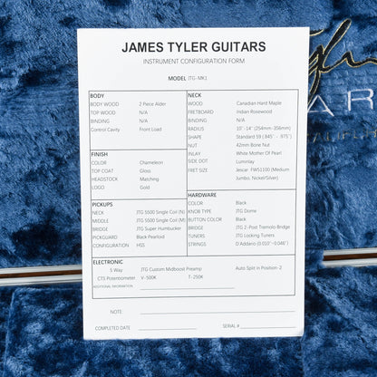 James Tyler JTG MK1 Chameleon 2026 Electric Guitars