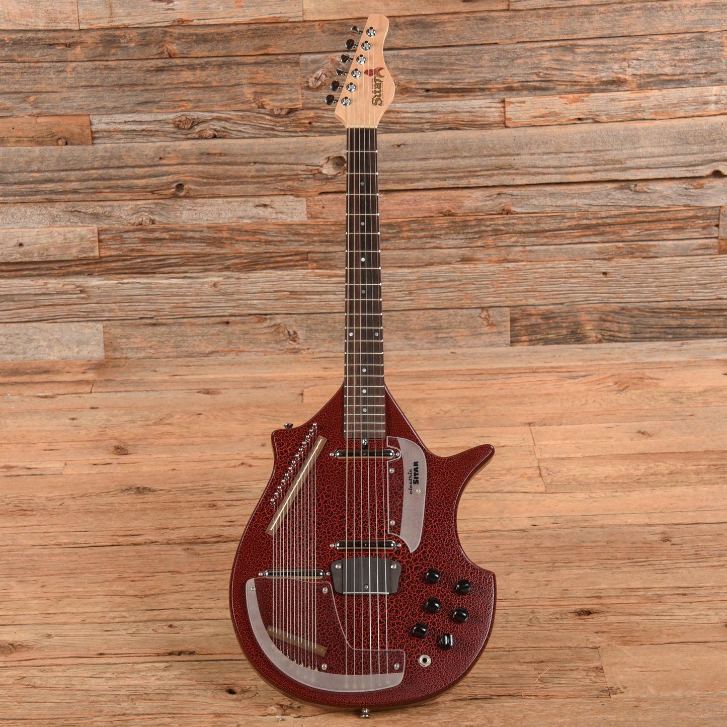 Jerry Jones Master Sitar Red Crackle Electric Guitars / Solid Body