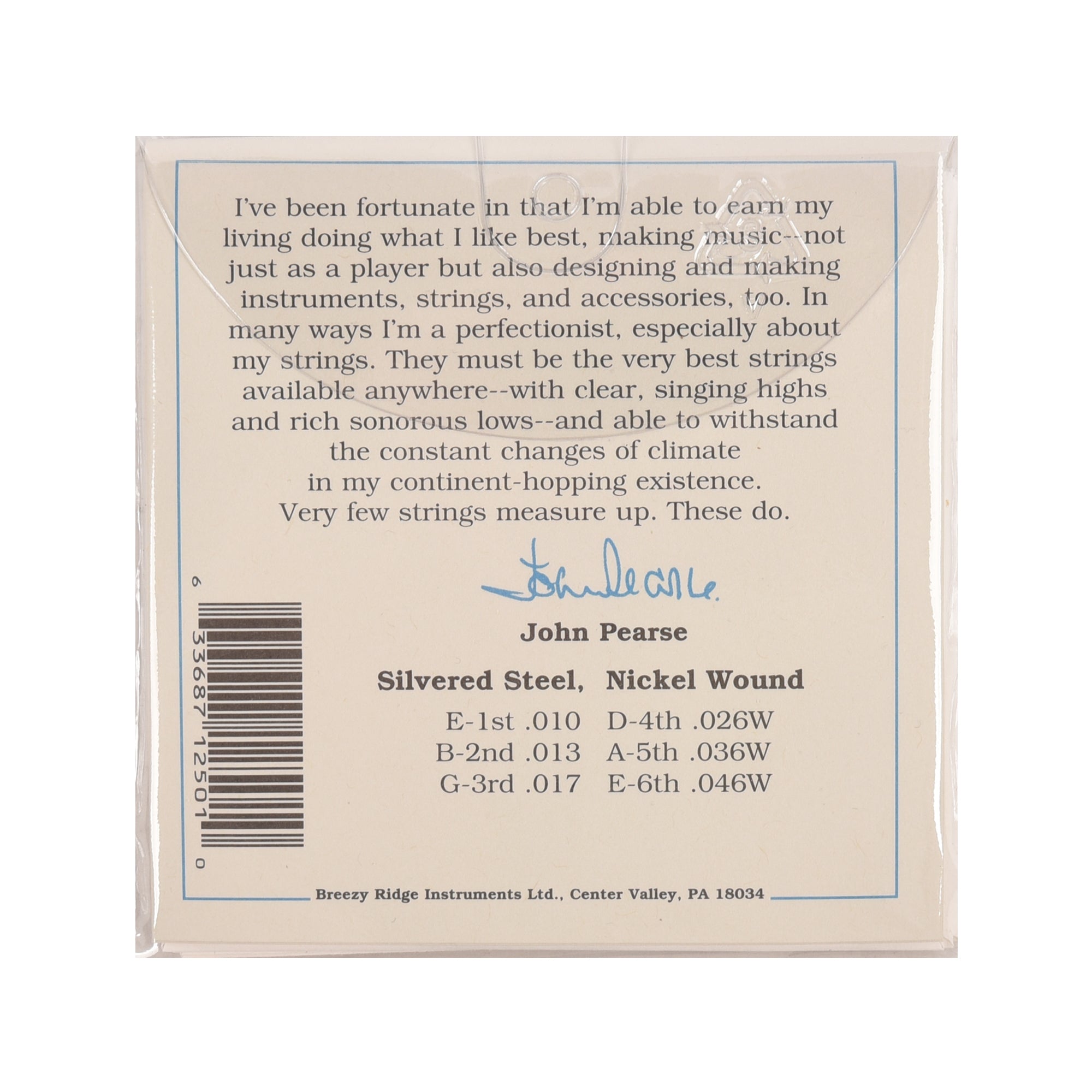 John Pearse Electric Strings Pure Nickel EZ Bend 10-46 Accessories / Strings / Guitar Strings