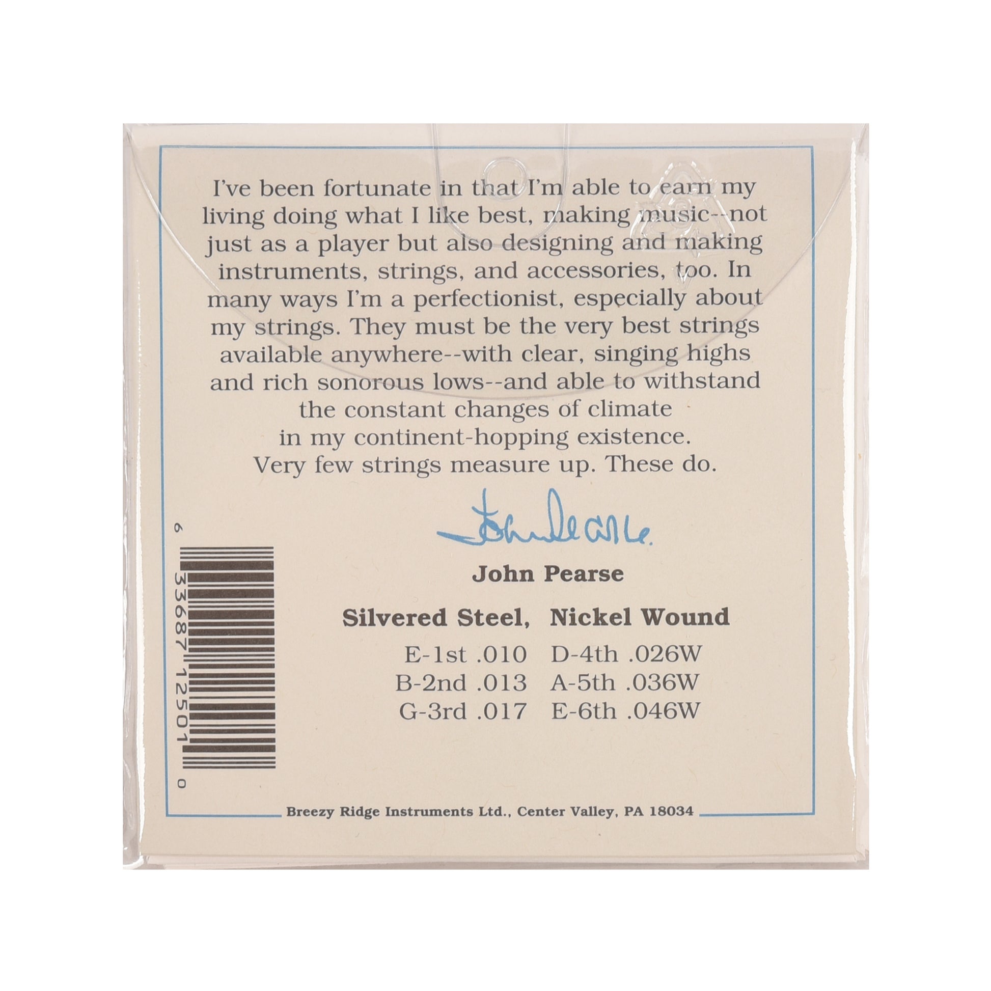 John Pearse Electric Strings Pure Nickel EZ Bend 10-46 Accessories / Strings / Guitar Strings