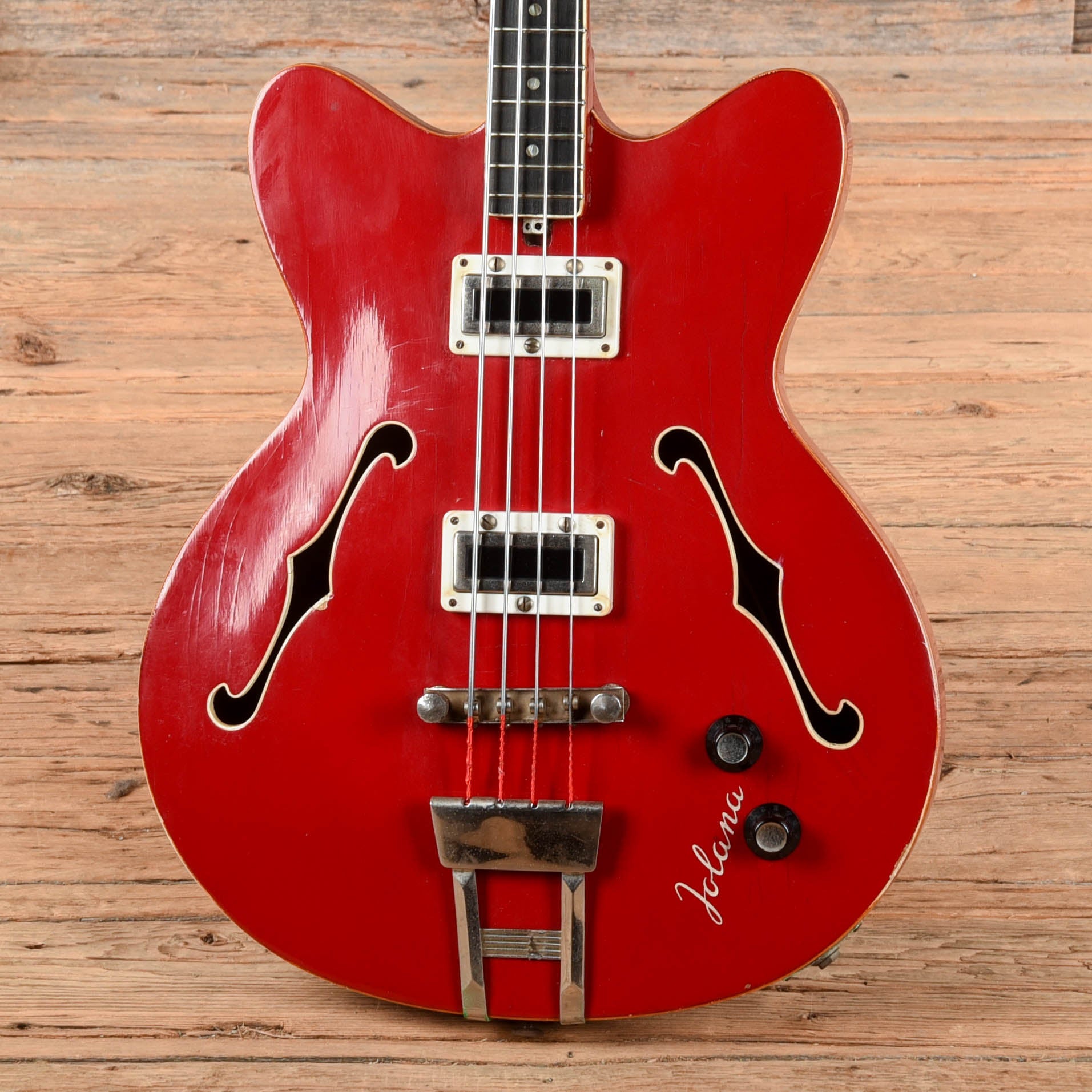 Jolana Studio Bass Red 1970s Bass Guitars