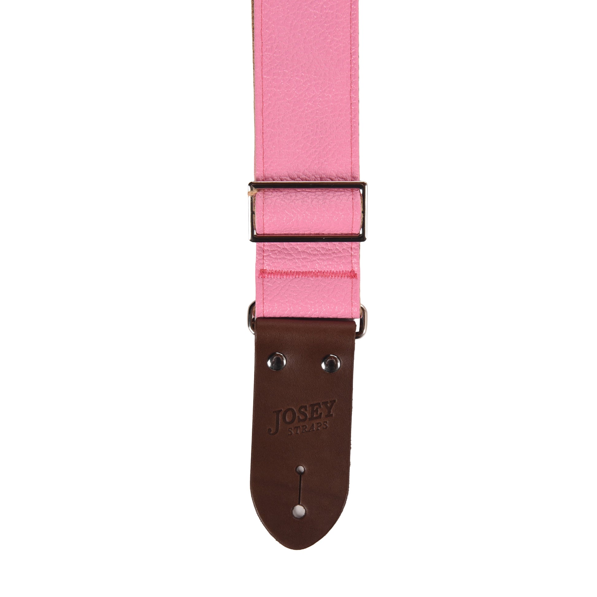 Josey Bubblegum Tolex 2" Guitar Strap w/Chocolate Ends and Cotton Backing Straps