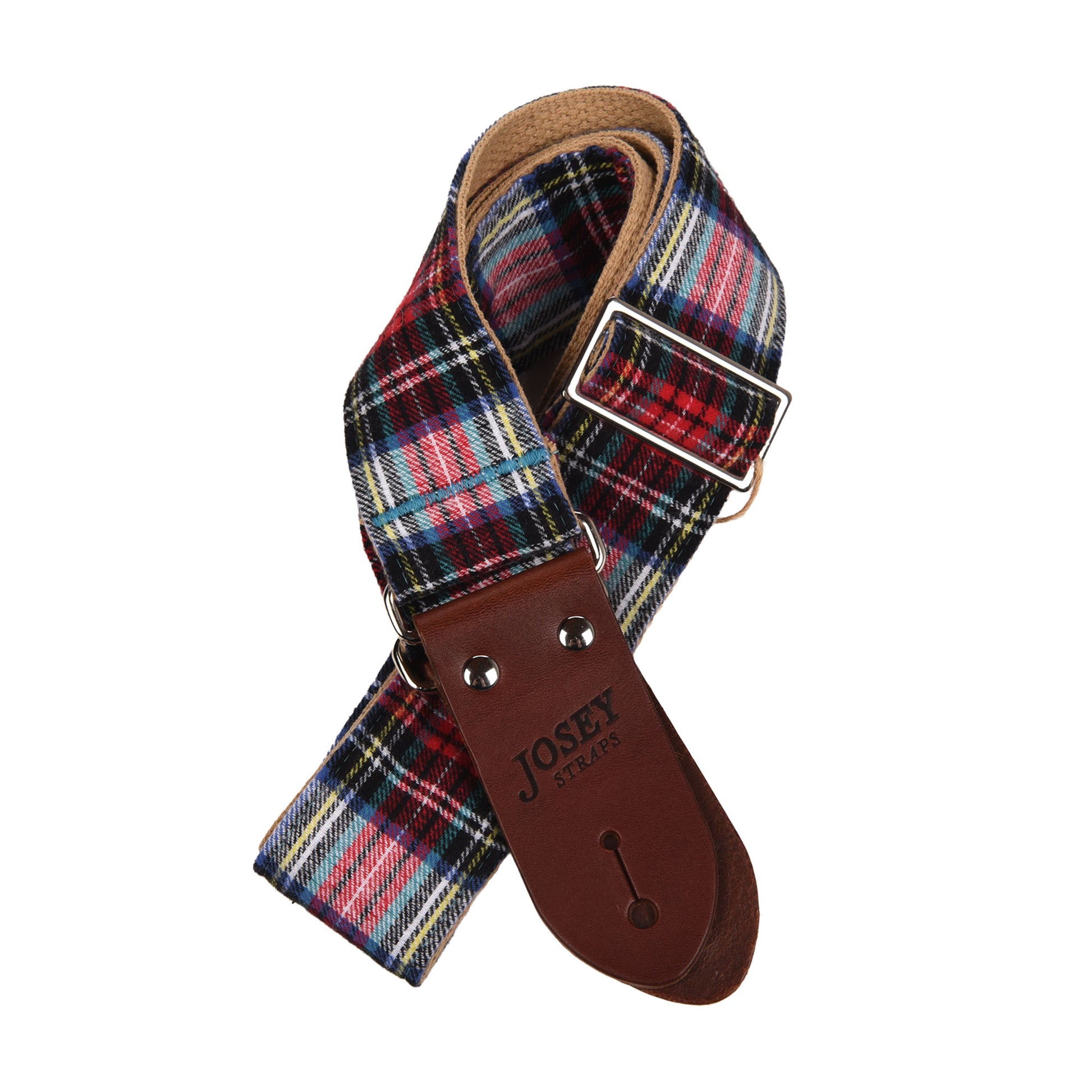 Josey Dad Plaid 2" Guitar Strap w/Saddle Ends and Cotton Backing Straps