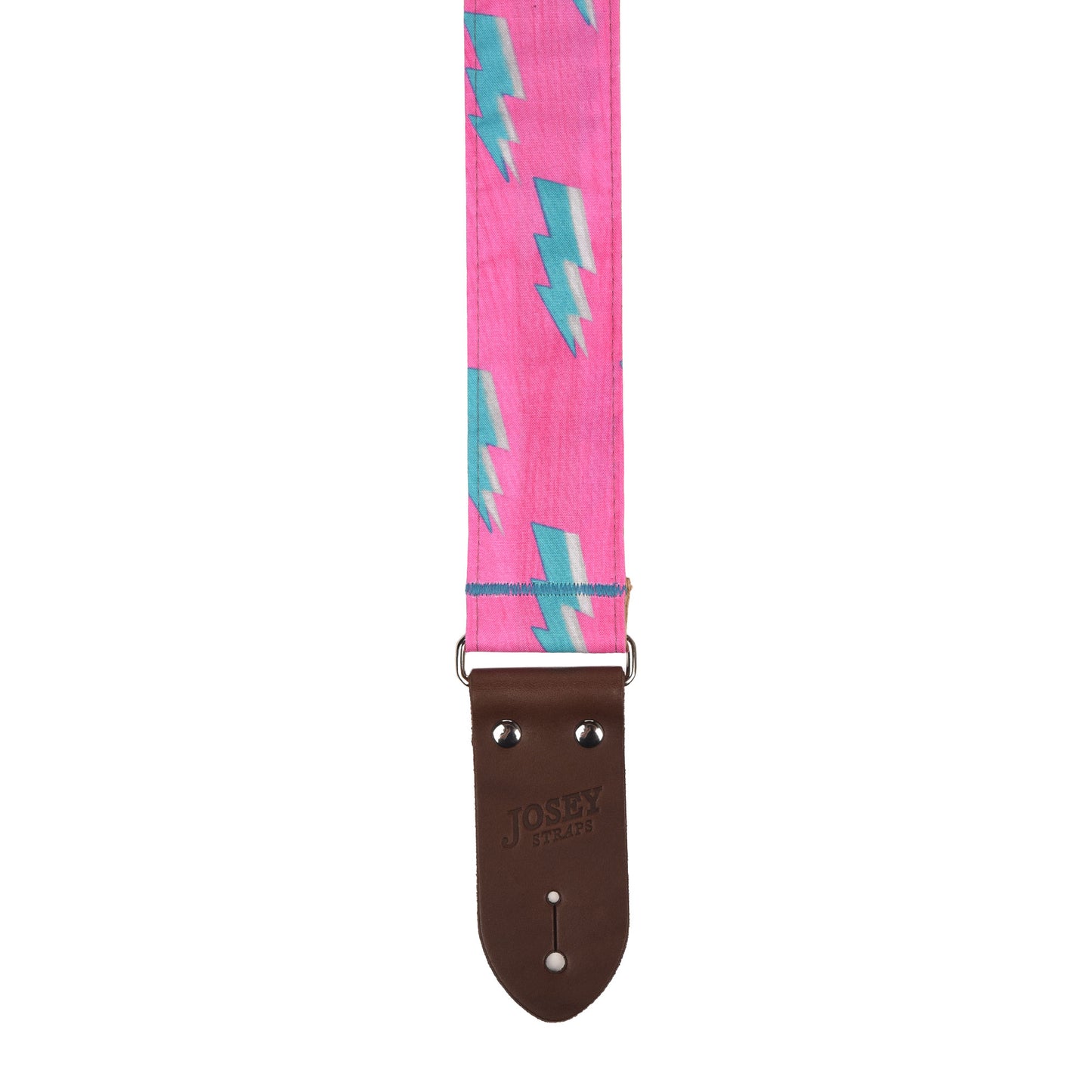 Josey Heat Lightning 2" Guitar Strap w/Chocolate Ends and Cotton Backing Straps