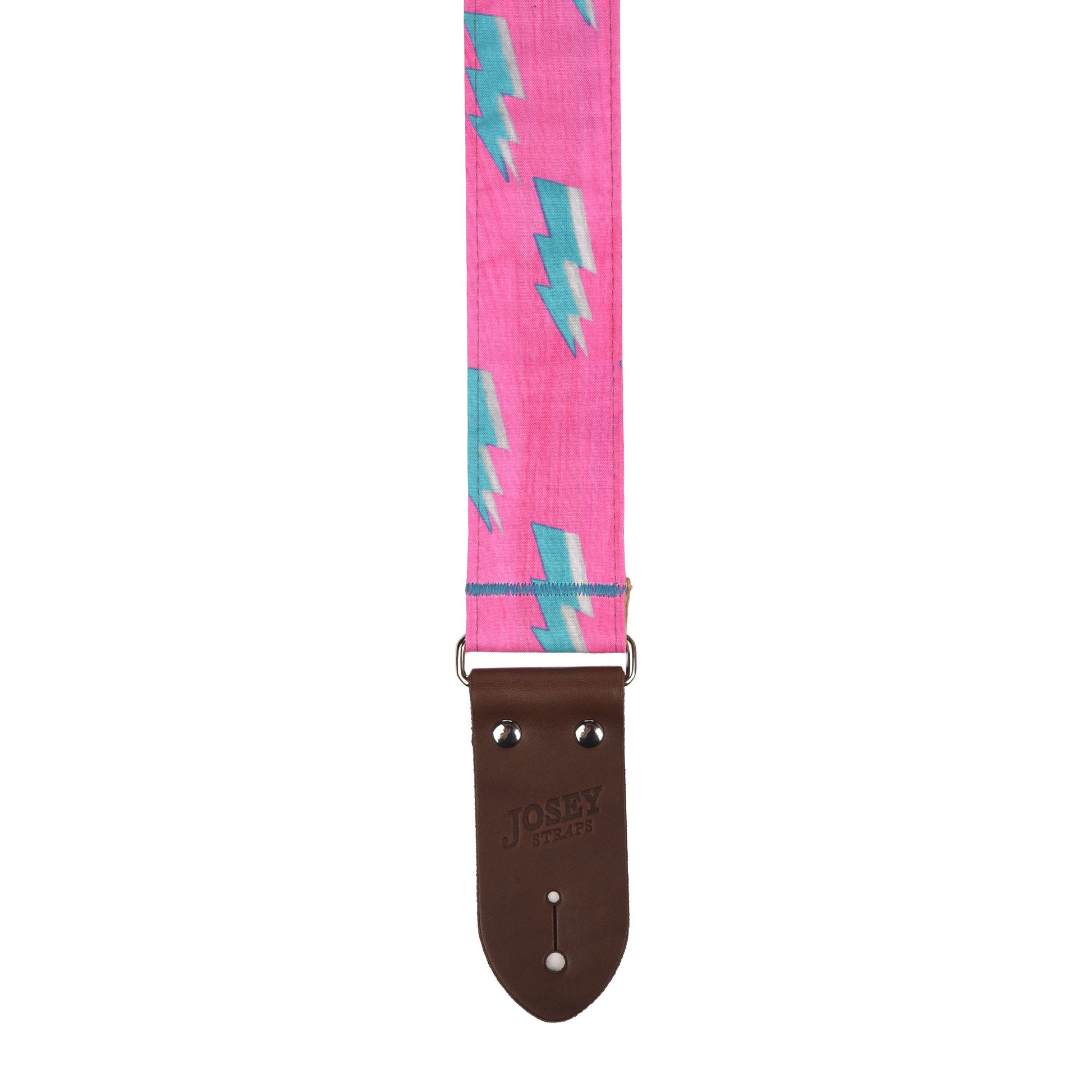 Josey Heat Lightning 2" Guitar Strap w/Chocolate Ends and Cotton Backing Straps