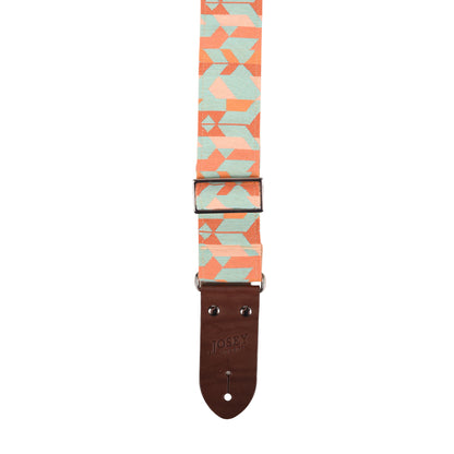 Josey Mesa Verde 2" Guitar Strap w/Chocolate Ends and Cotton Backing Straps