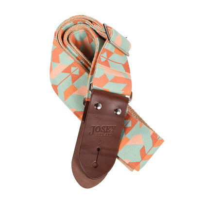 Josey Mesa Verde 2" Guitar Strap w/Chocolate Ends and Cotton Backing Straps