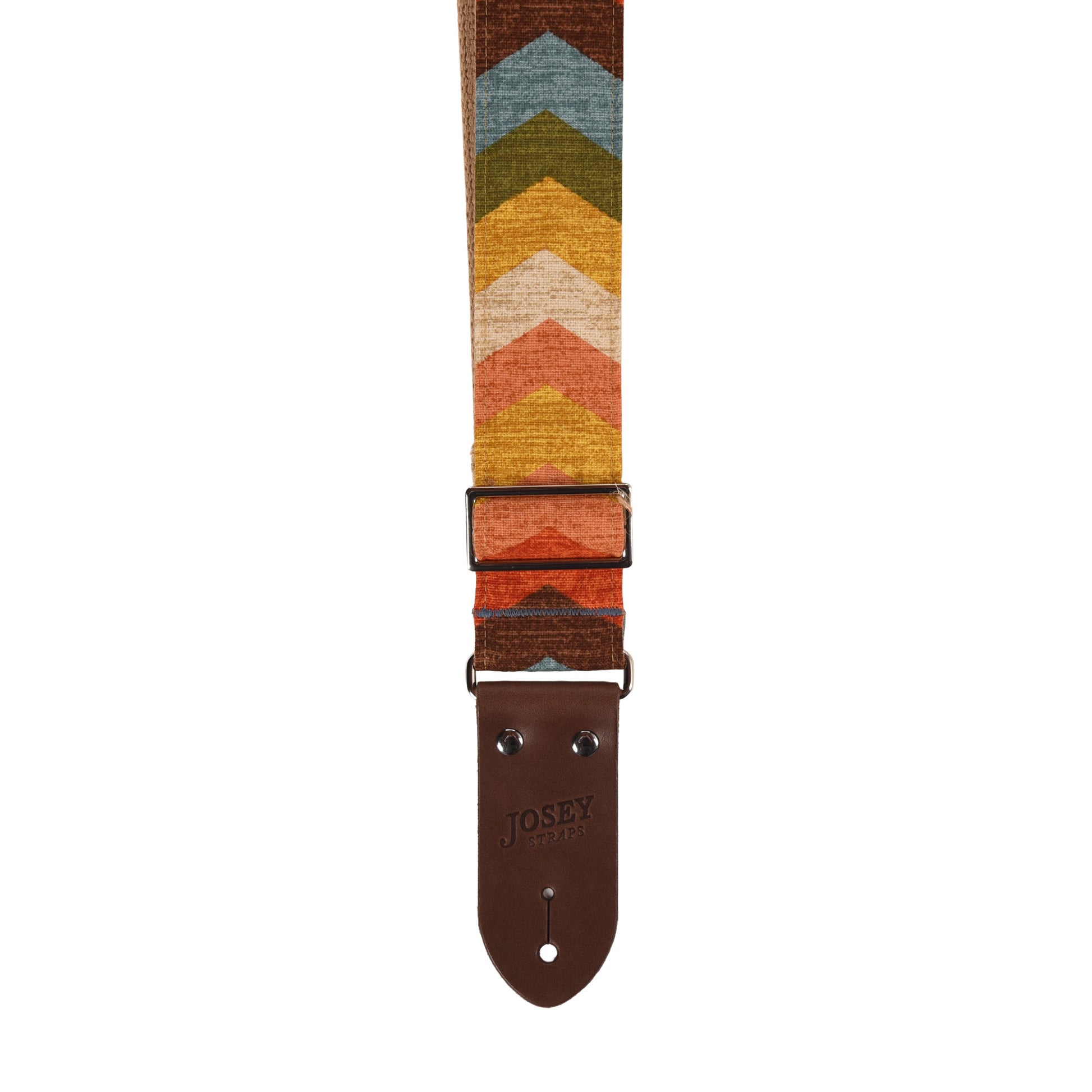Josey Old Mexico 2" Guitar Strap w/Chocolate Ends and Cotton Backing Straps