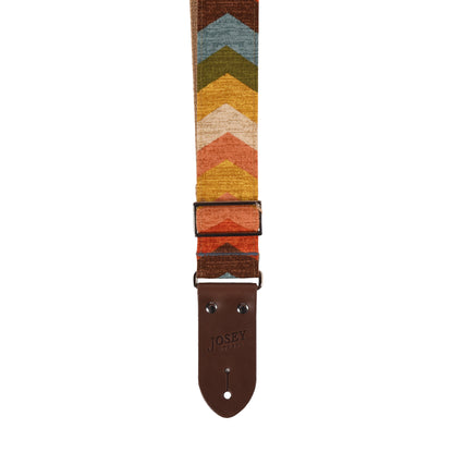 Josey Old Mexico 2" Guitar Strap w/Chocolate Ends and Cotton Backing Straps