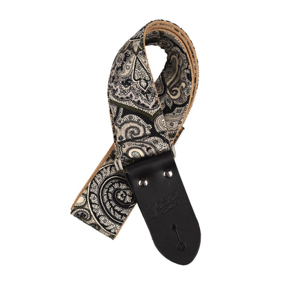 Josey Paisley Tie 2" Guitar Strap w/Midnight Ends and Cotton Backing Straps