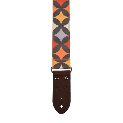 Josey Starlight Lounge 2" Guitar Strap w/Chocolate Ends and Cotton Backing Straps