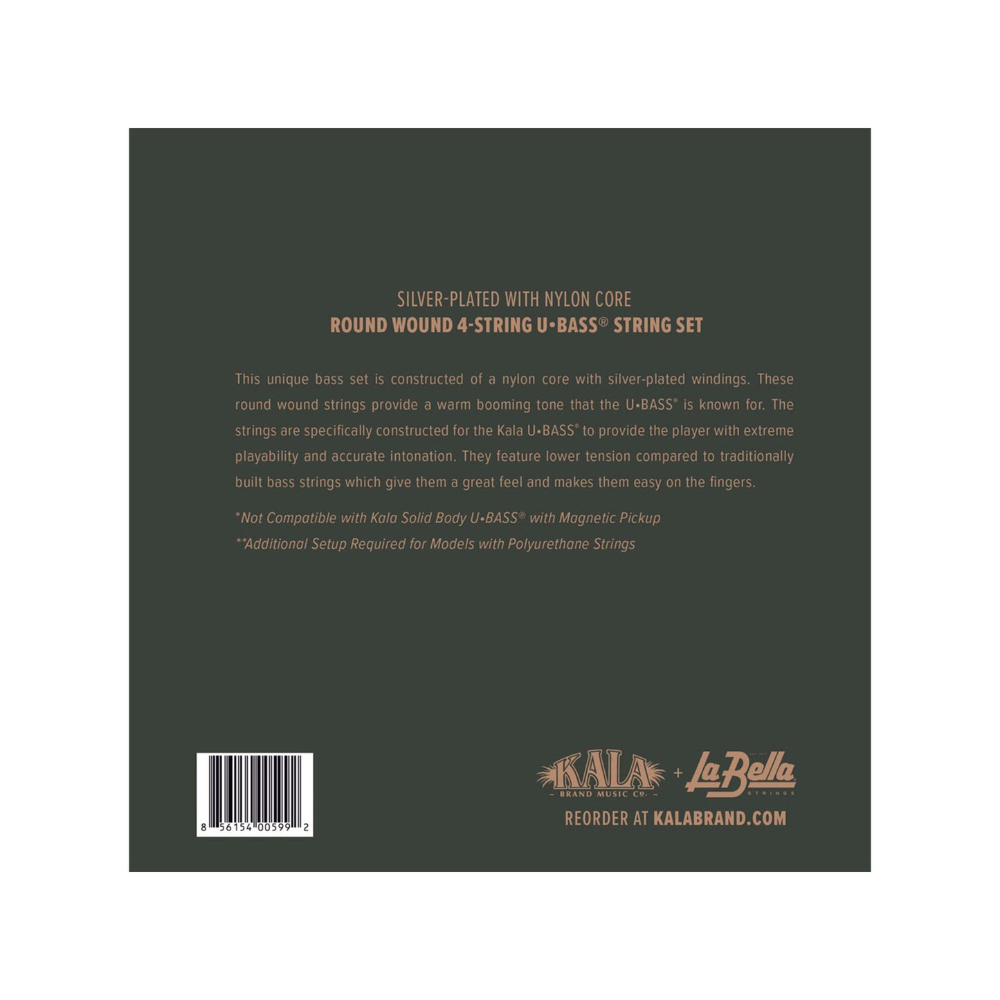 Kala Metal Round Wound Strings for UBass Accessories / Strings / Bass Strings