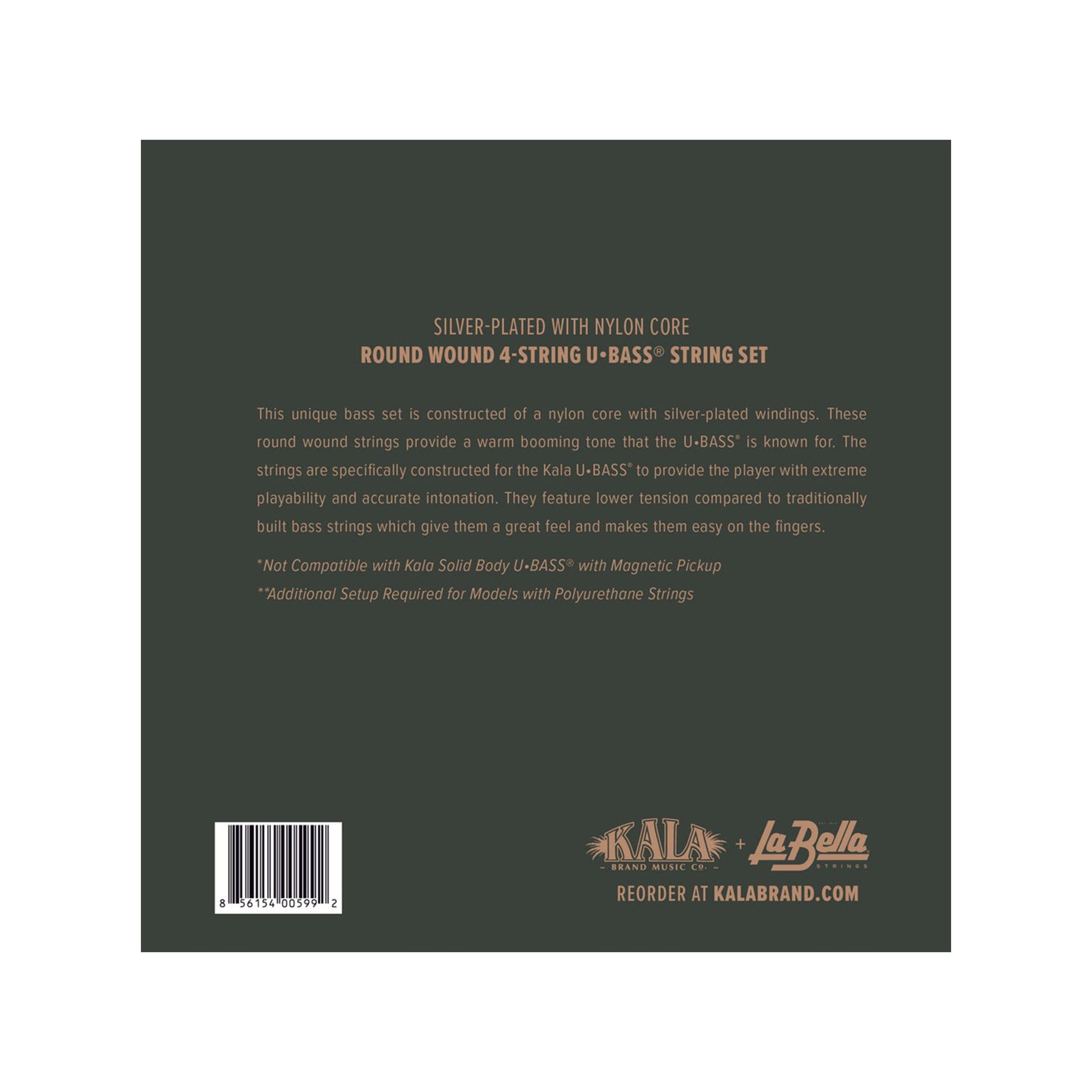 Kala Metal Round Wound Strings for UBass Accessories / Strings / Bass Strings