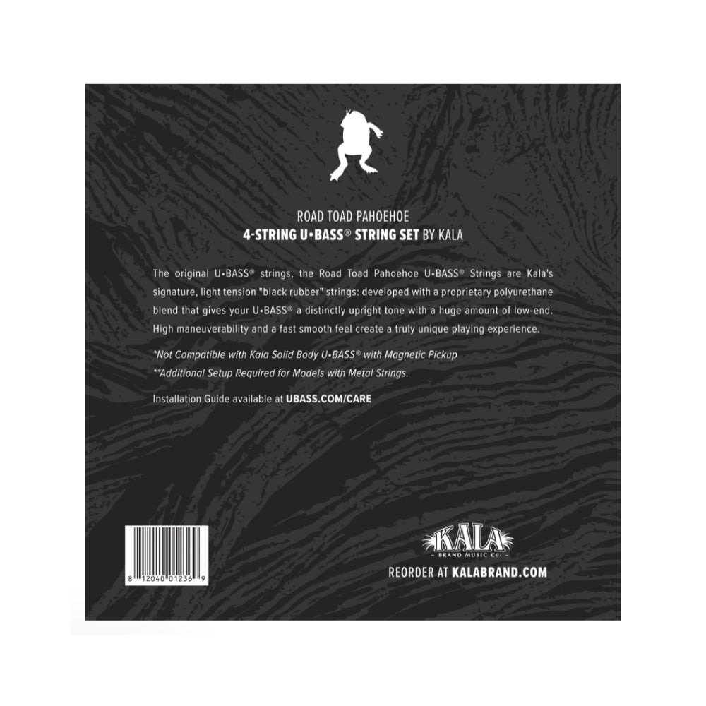 Kala Road Toad Pahoehoe U-BASS Strings 4-String Set Black Accessories / Strings / Ukulele Strings