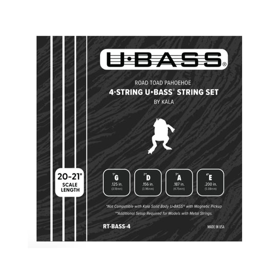 Kala Road Toad Pahoehoe U-BASS Strings 4-String Set Black Accessories / Strings / Ukulele Strings