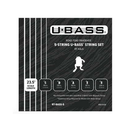 Kala Road Toad Pahoehoe U-BASS Strings 5-String Set Black Accessories / Strings / Ukulele Strings