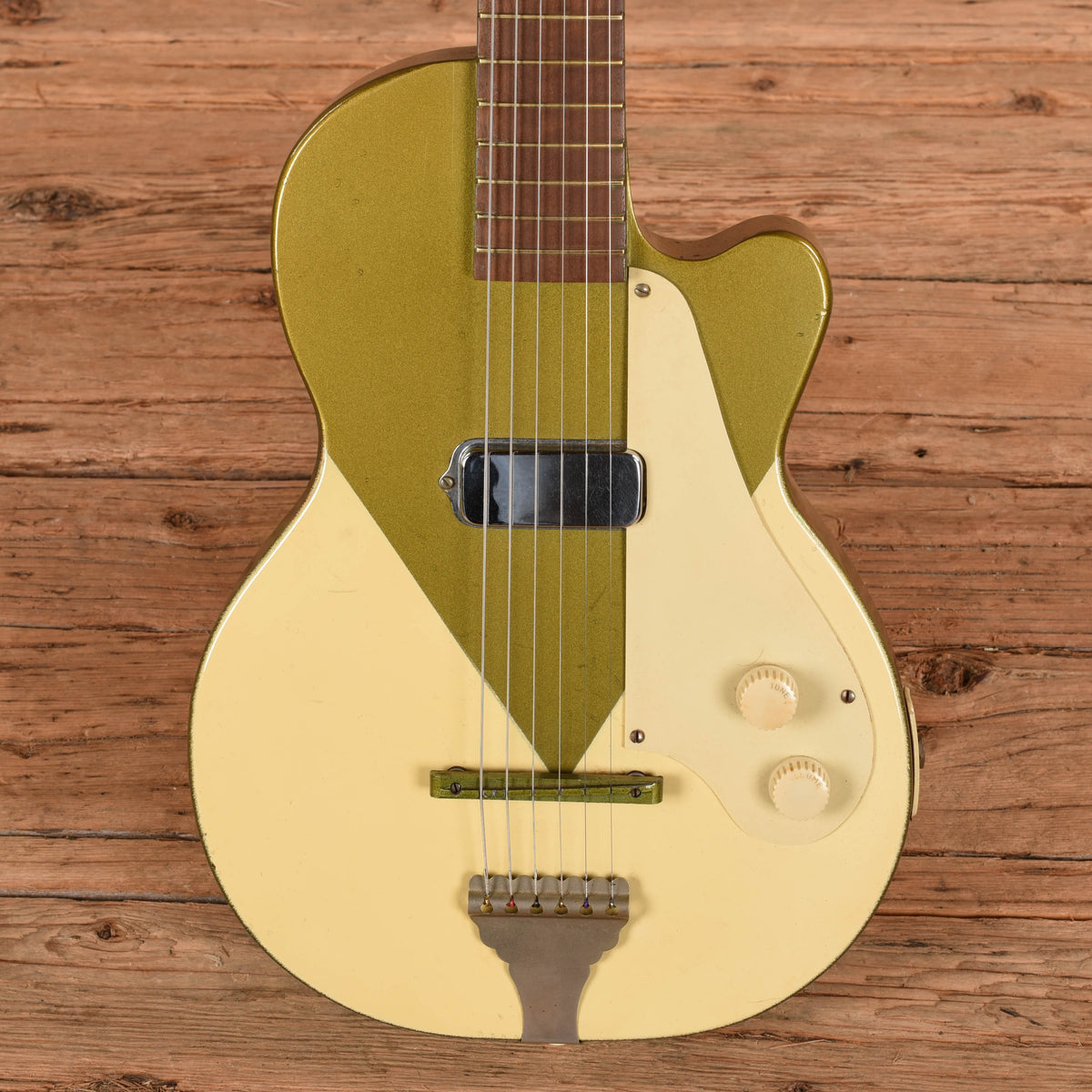 Kay K-136 Green Peanut Stratotone H-44  1950s Bass Guitars
