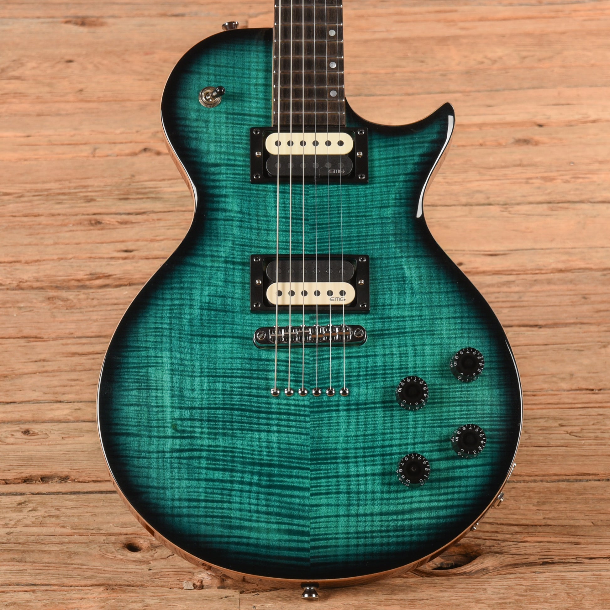 Kiesel CS6 Translucent Teal with Black Burst Edges 2022 Electric Guitars / Solid Body