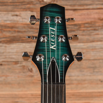 Kiesel CS6 Translucent Teal with Black Burst Edges 2022 Electric Guitars / Solid Body