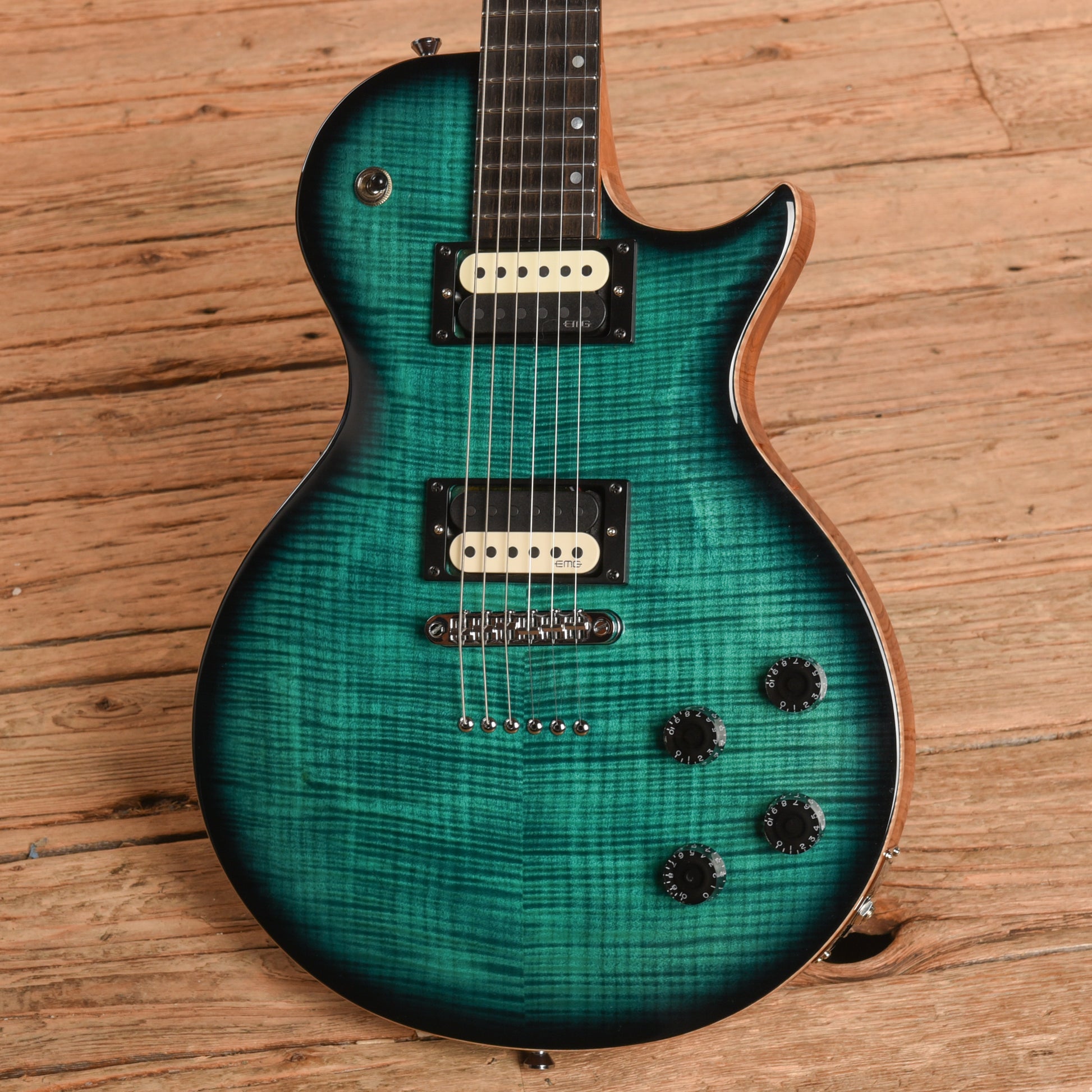Kiesel CS6 Translucent Teal with Black Burst Edges 2022 Electric Guitars / Solid Body