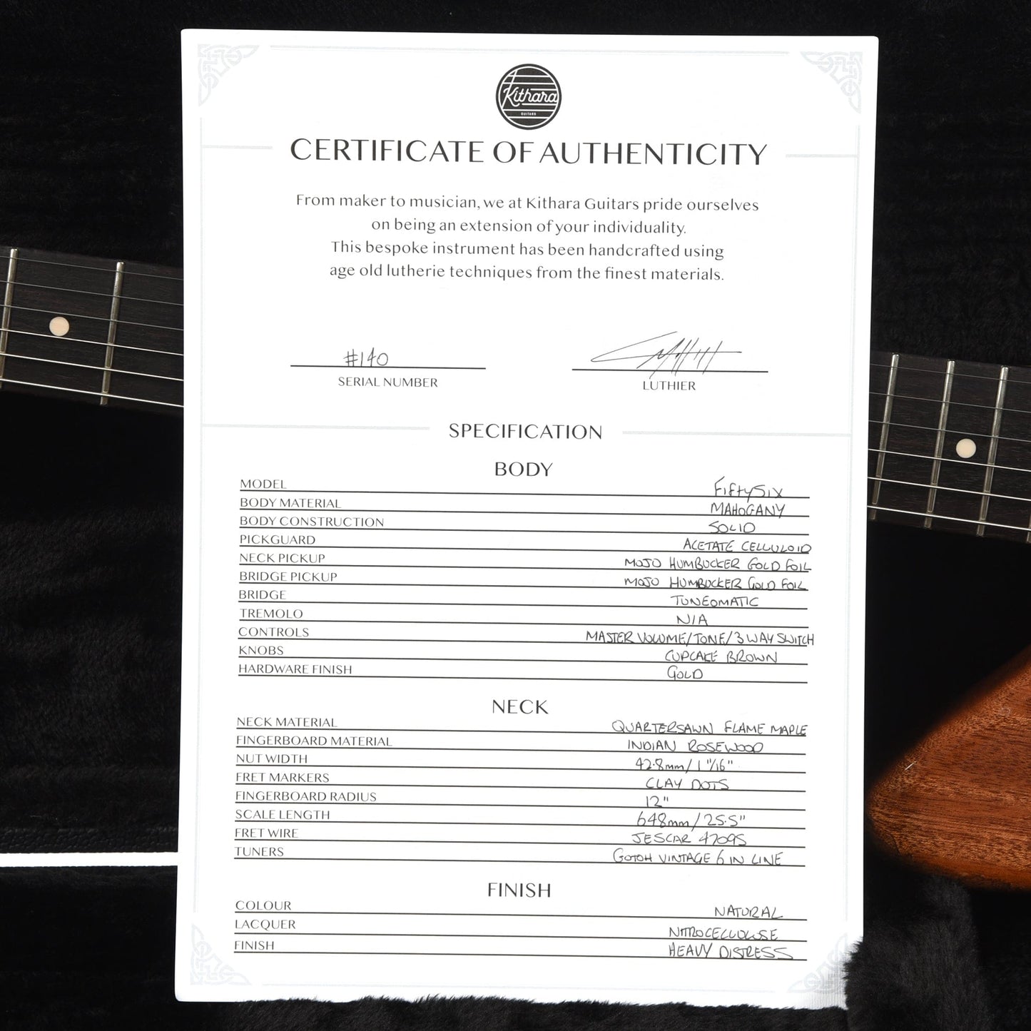 Kithara Fifty-Six Heavy Relic Natural Electric Guitars / Solid Body