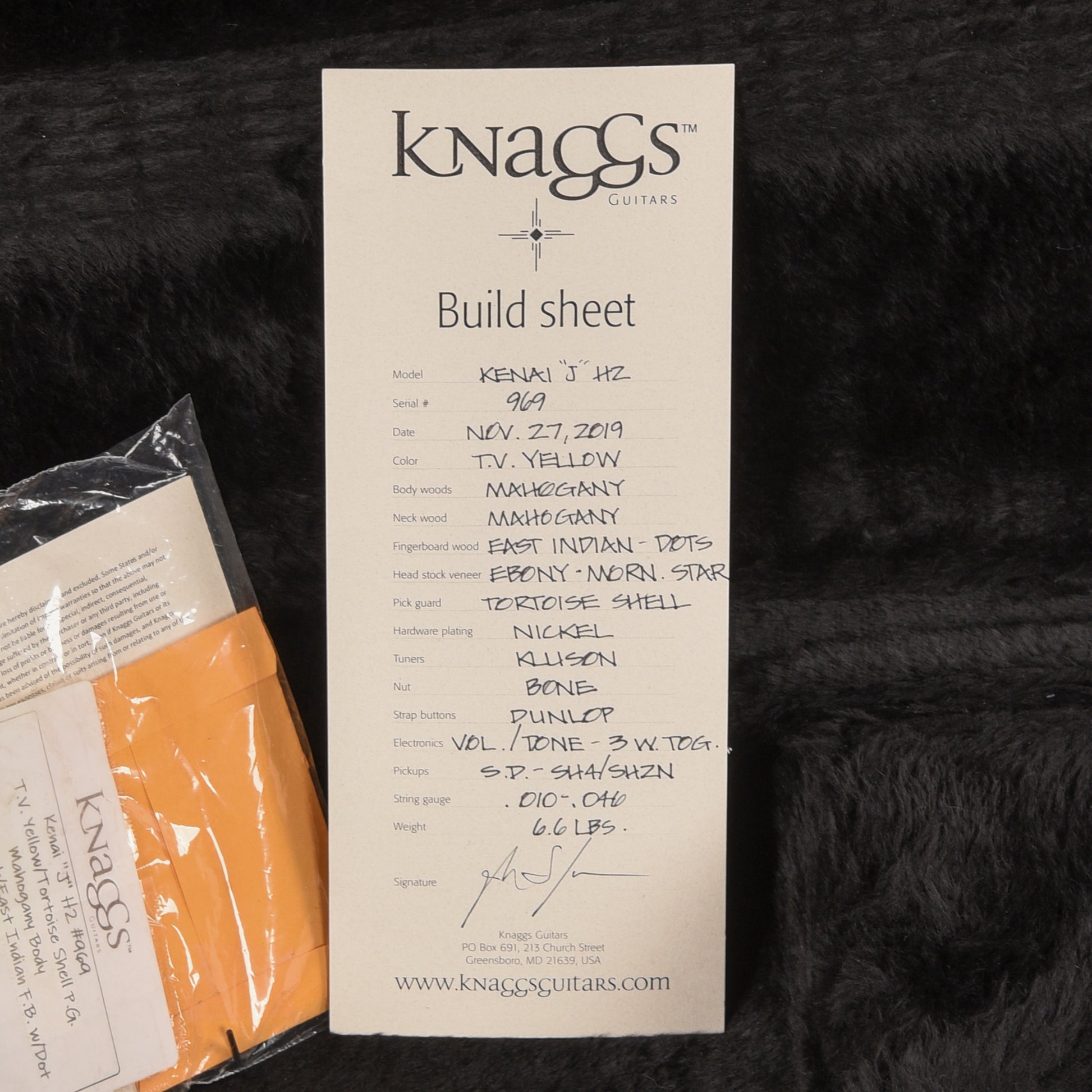Knaggs Kenai J Yellow Electric Guitars / Solid Body