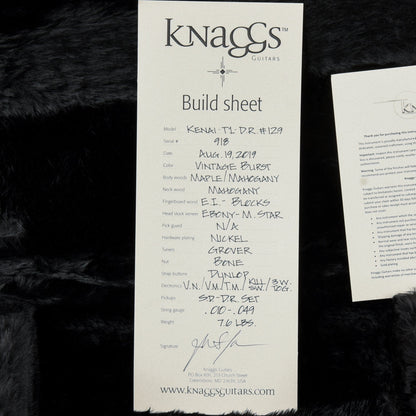 Knaggs Kenai T-1 Doug Rappaport Vintage Burst 2019 Electric Guitars / Solid Body