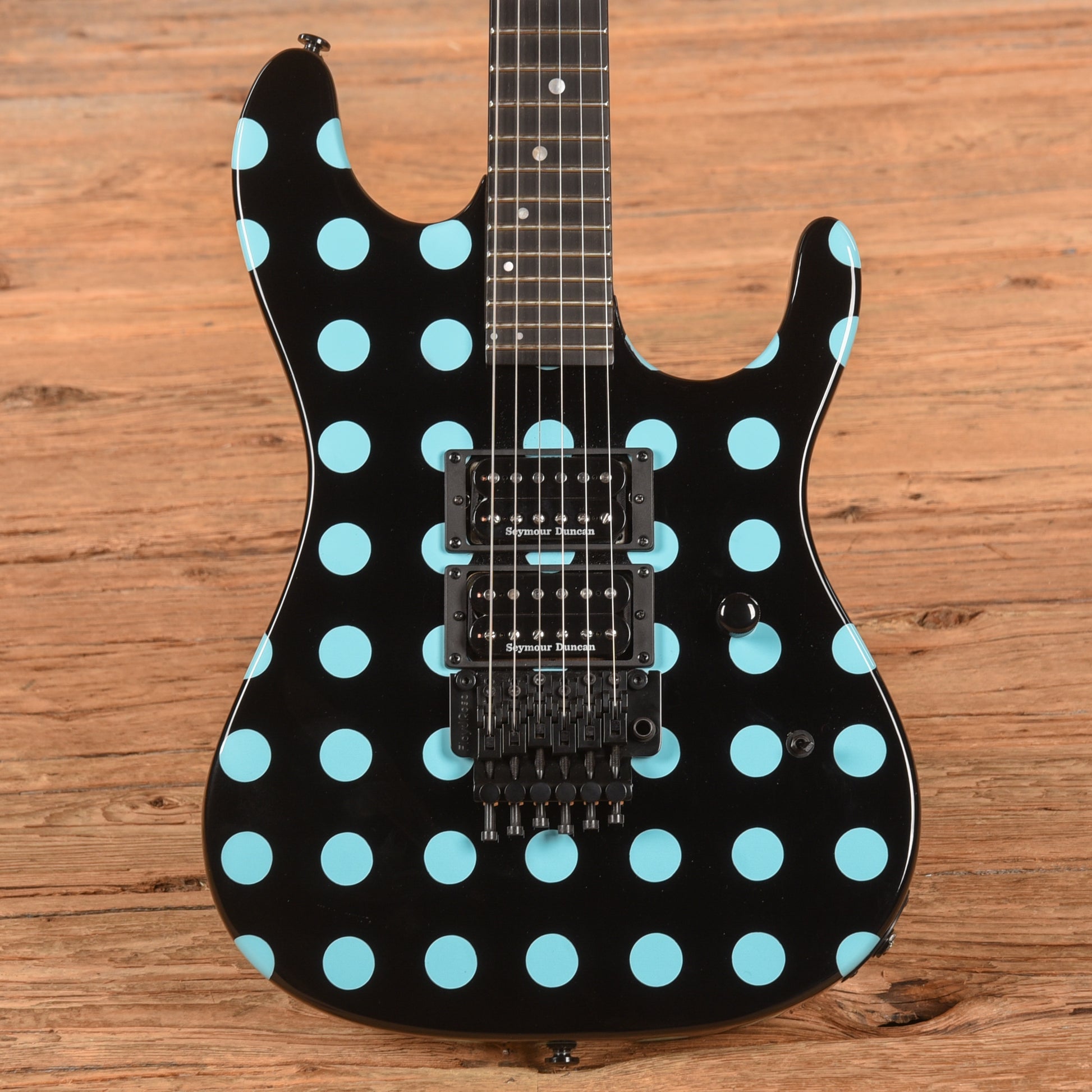 Kramer Nightswan Black with Blue Polka Dots 2021 Electric Guitars / Solid Body