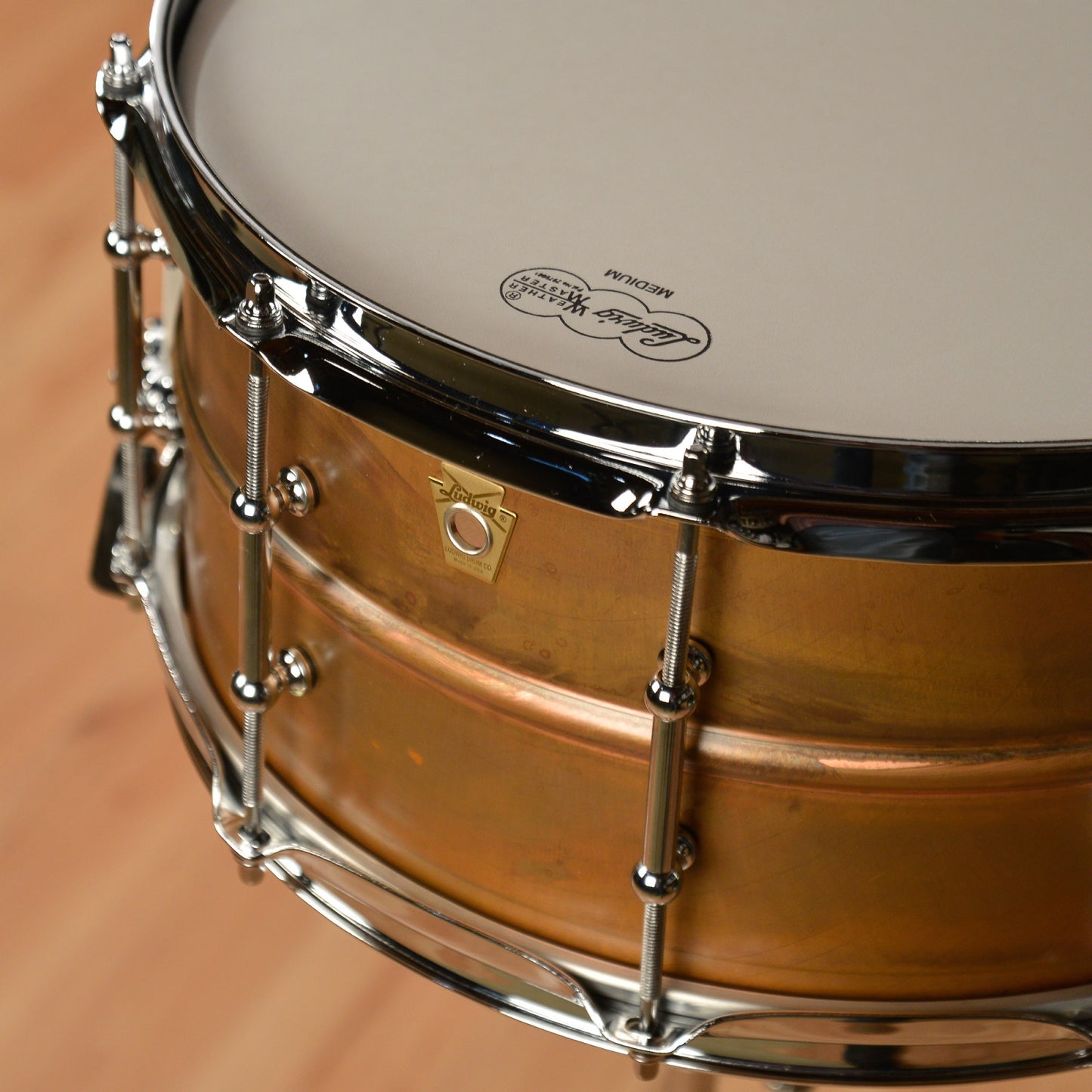 Ludwig 6.5x14 Raw Copper Phonic Snare Drum w/Tube Lugs