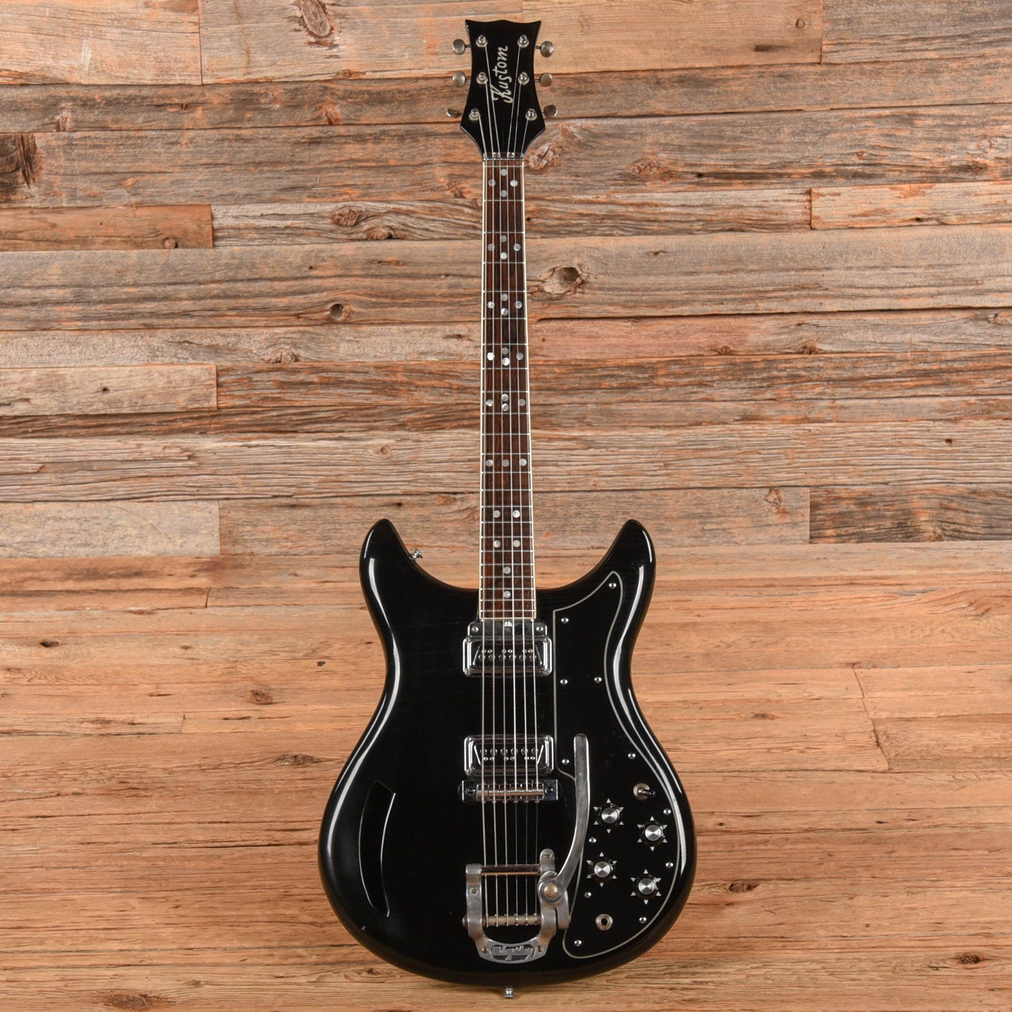 Kustom K200A Black 1970s Electric Guitars / Semi-Hollow