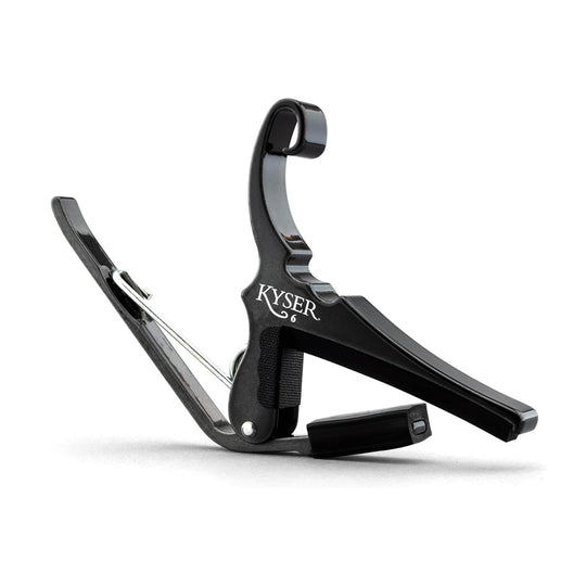 Kyser Quick-Change Capo for 6-String Acoustic Guitars Black Chrome Accessories / Capos