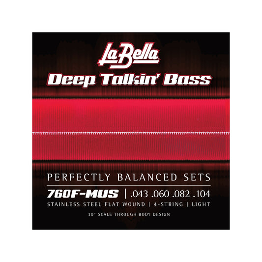 La Bella 760F-MUS Deep Talkin Bass Stainless Steel Flat Wound 30 Inch Scale 43-104 Accessories / Strings / Bass Strings
