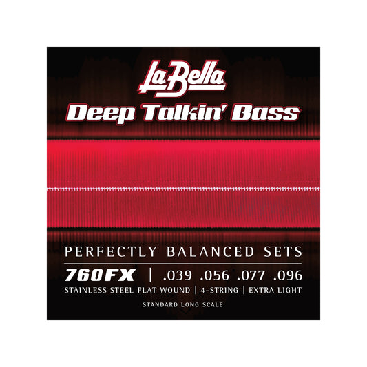 La Bella 760FX Deep Talkin Bass Stainless Steel Flat Extra Light 39-96 Accessories / Strings / Bass Strings