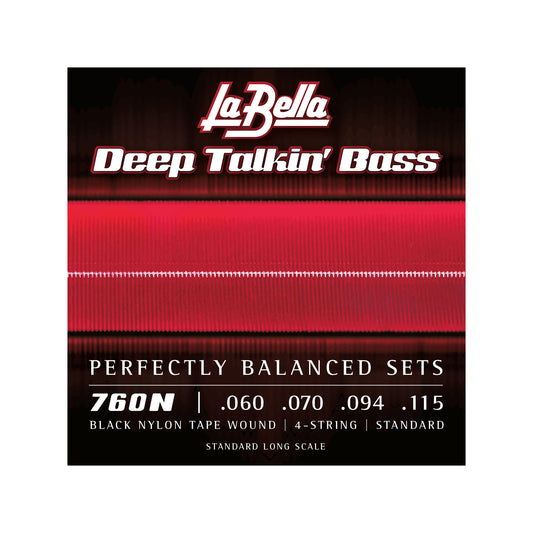La Bella 760N Deep Talkin Bass Black Nylon Tape Wound 60-115 Accessories / Strings / Bass Strings