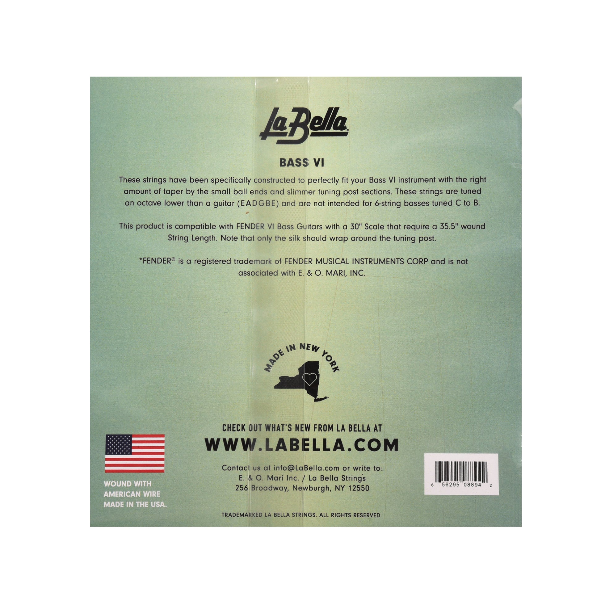 La Bella 767-6N Deep Talkin Bass Stainless Steel Nickel Plated Round Wound Bass VI Strings 26-95 Accessories / Strings / Bass Strings