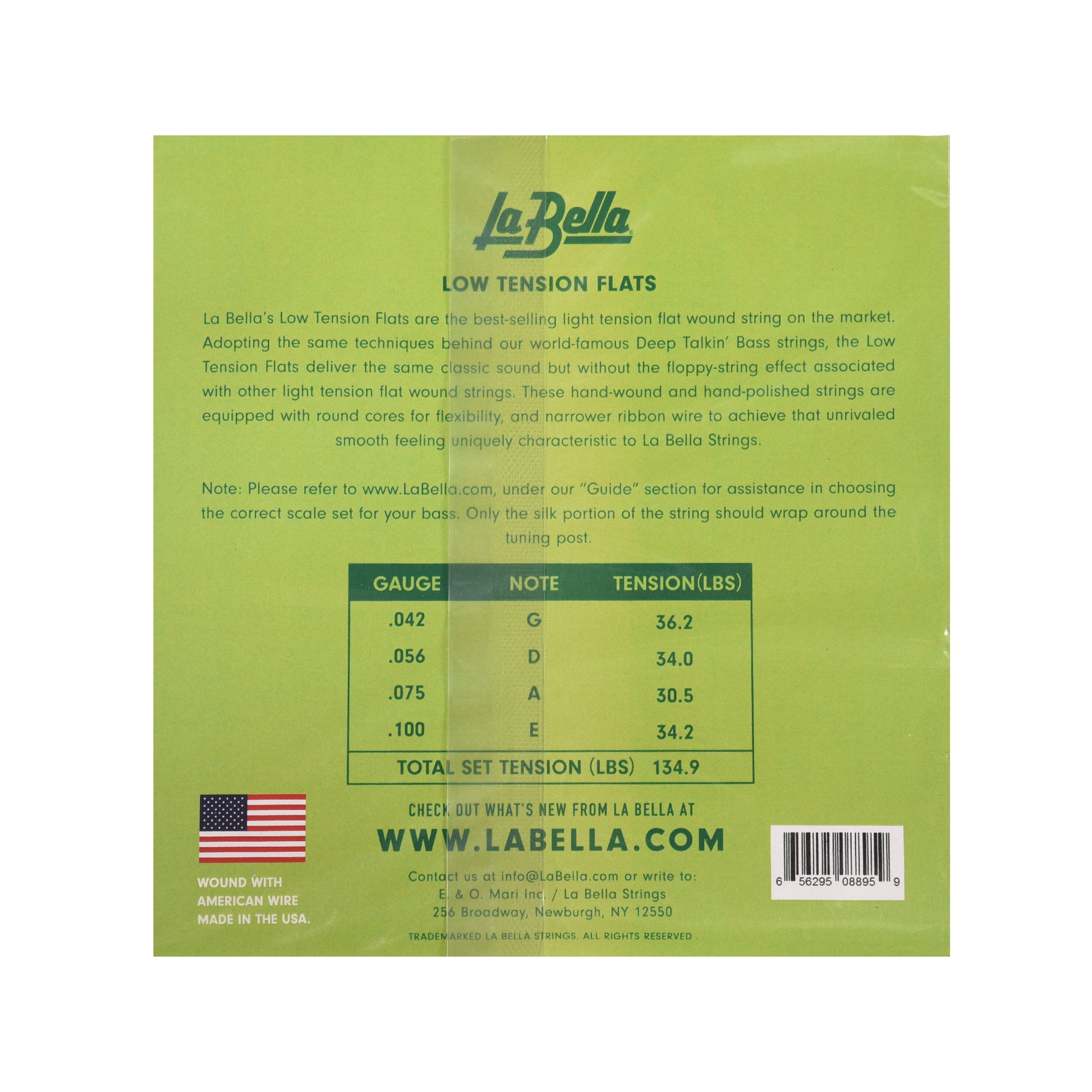 La Bella LTF-4A Low Tension Flexible Flat Wound Bass Strings 43-100 Accessories / Strings / Bass Strings