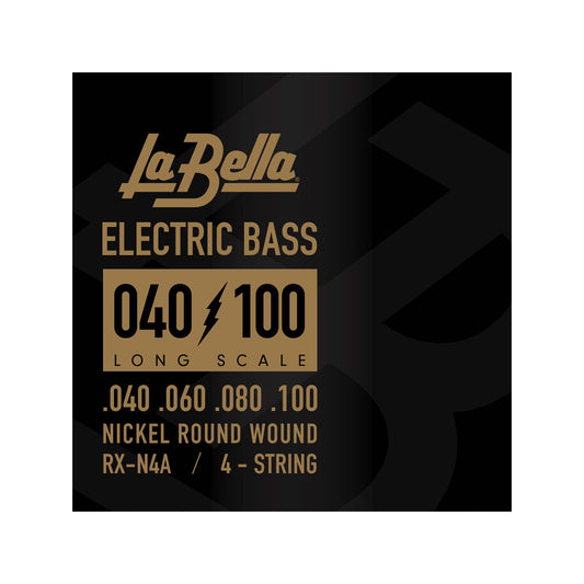 La Bella RX-N4A RX Nickel-Plated Round Wound Custom Light Short Scale Bass Strings 40-100 Accessories / Strings / Bass Strings