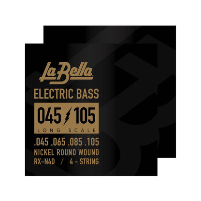 La Bella RX-N4D Rx Electric Bass Strings Nickel Round Wound 45-105 (2-Pack) Accessories / Strings / Bass Strings