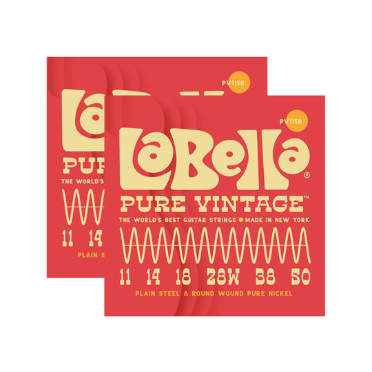 La Bella PV1150 Pure Vintage Electric Guitar Strings Blues Light 11-50 2 Pack Bundle Accessories / Strings / Guitar Strings