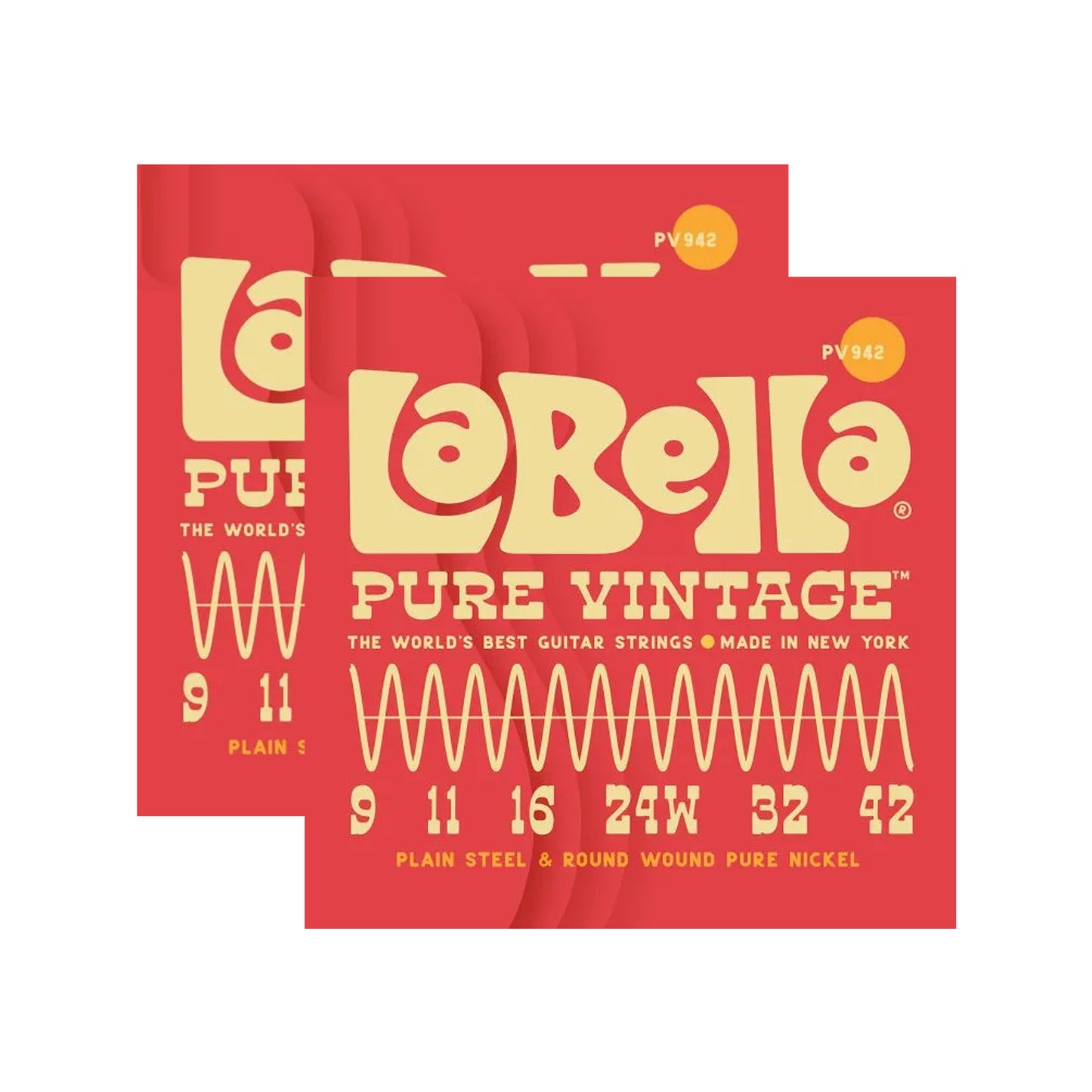 La Bella PV942 Pure Vintage Electric Guitar Strings Extra Light 9-42 2 Pack Bundle Accessories / Strings / Guitar Strings