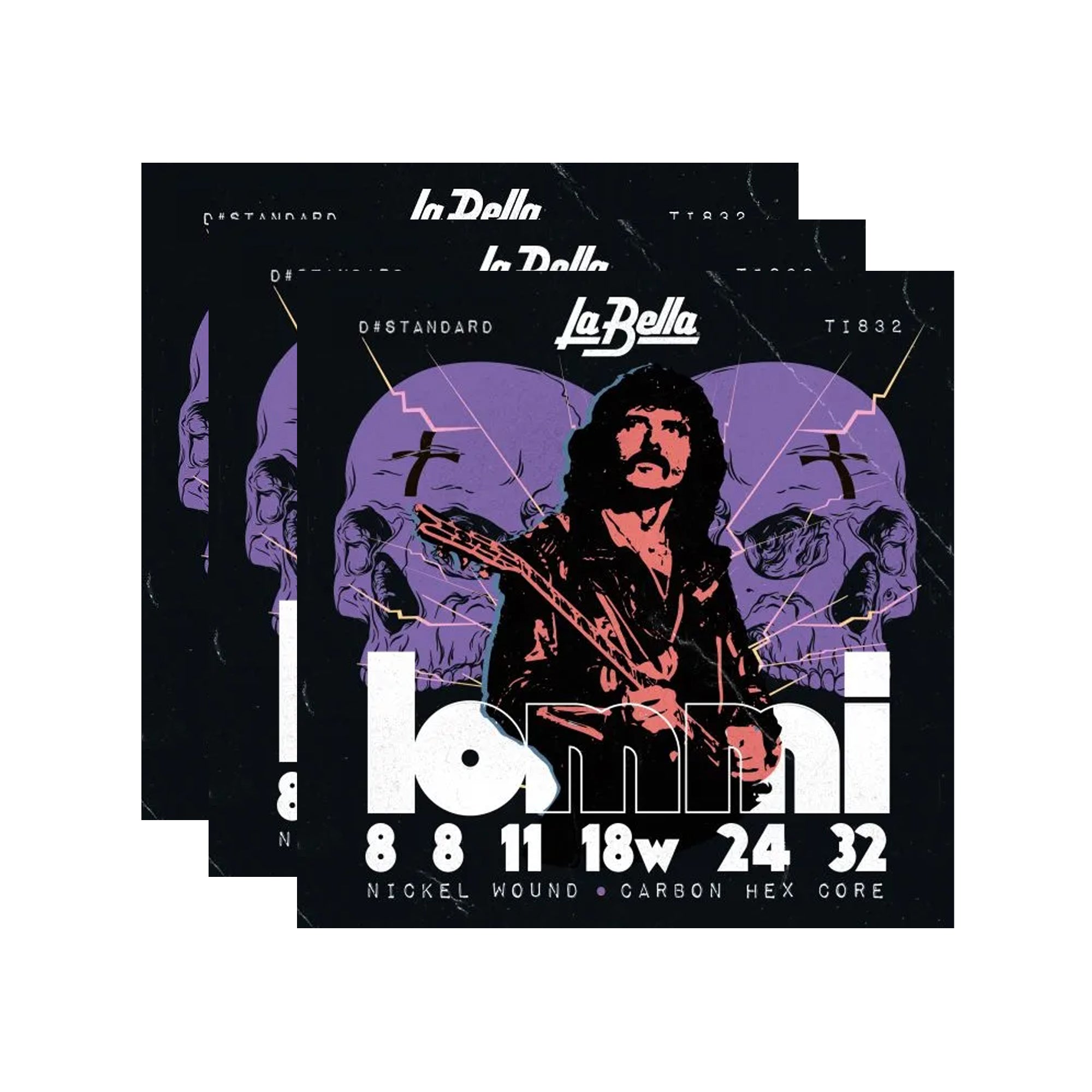 La Bella TI838 Tony Iommi Signature Electric Guitar Strings 8-32 3 Pack Bundle Accessories / Strings / Guitar Strings
