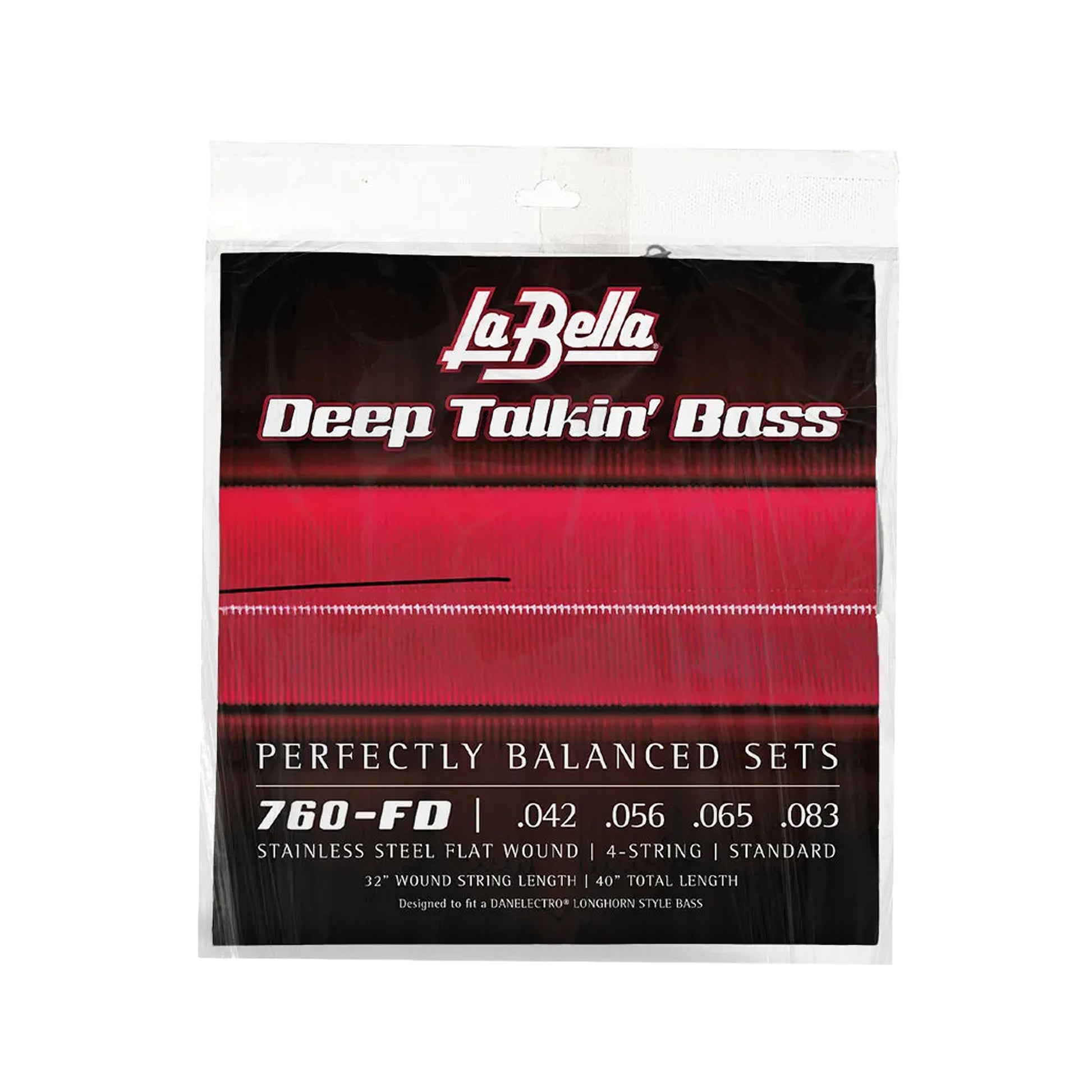 La Bella 760-FD Deep Talkin' Bass Dan Electro Stainless Steel Flat Wound Strings Strings