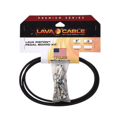 Lava Piston Solder-Free Pedalboard Kit Black w/5' Cable & 12 Angle Plugs Accessories / Cables