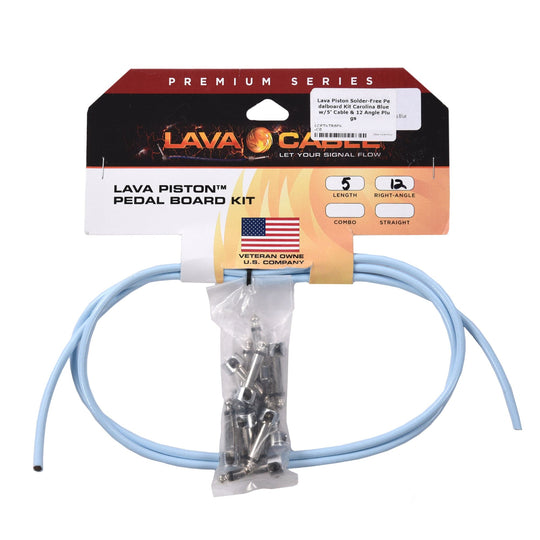 Lava Piston Solder-Free Pedalboard Kit Carolina Blue w/5' Cable & 12 Angle Plugs