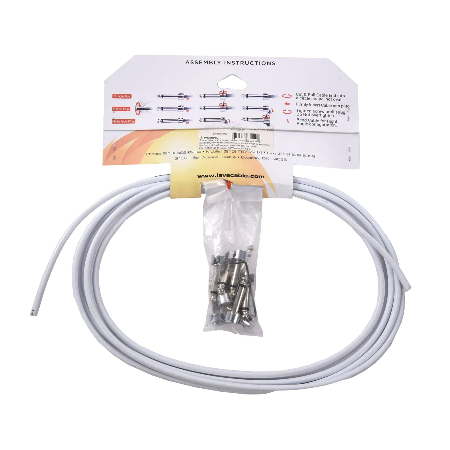 Lava Piston Solder-Free Pedalboard Kit White w/10' Cable & 10 Angle Plugs