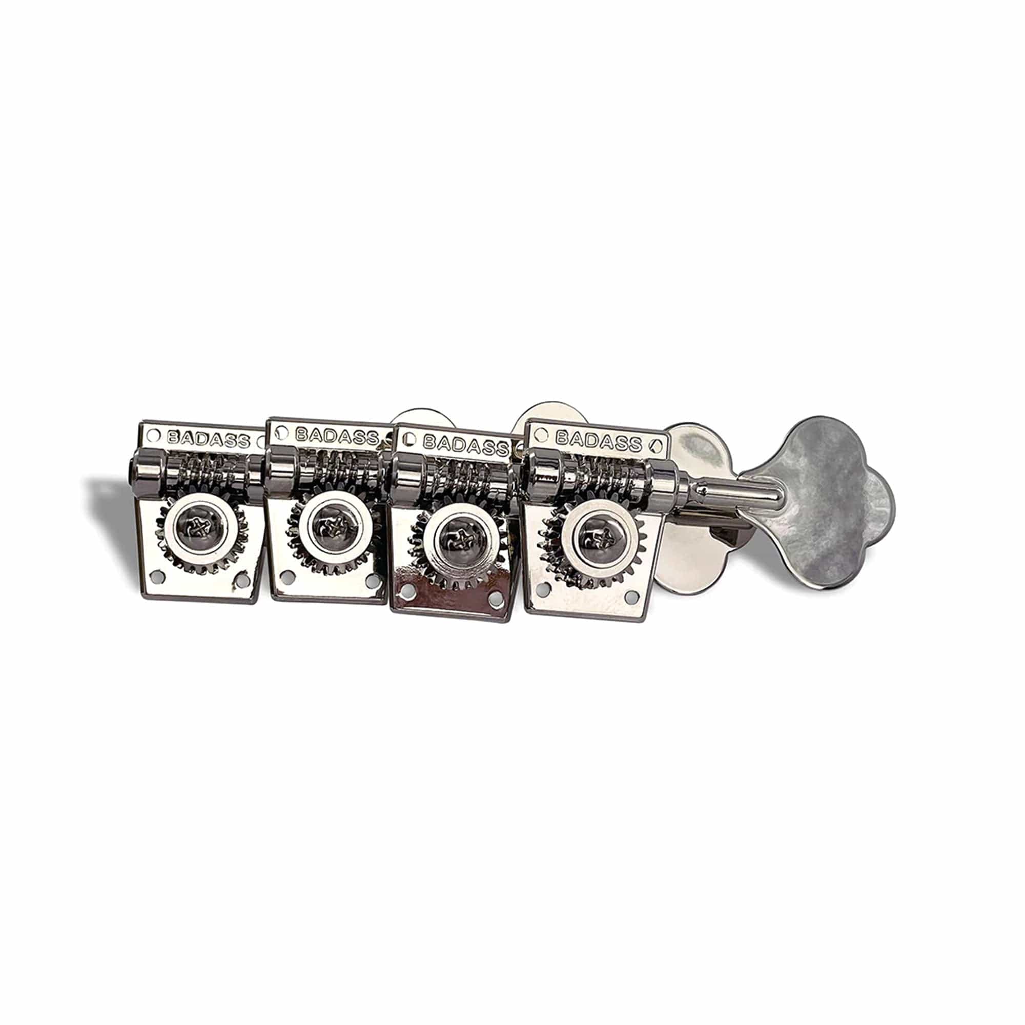 Leo Quan Badass OGT Bass Keys Open Gear Small Post 4-in-Line Set Nickel Parts / Amp Parts