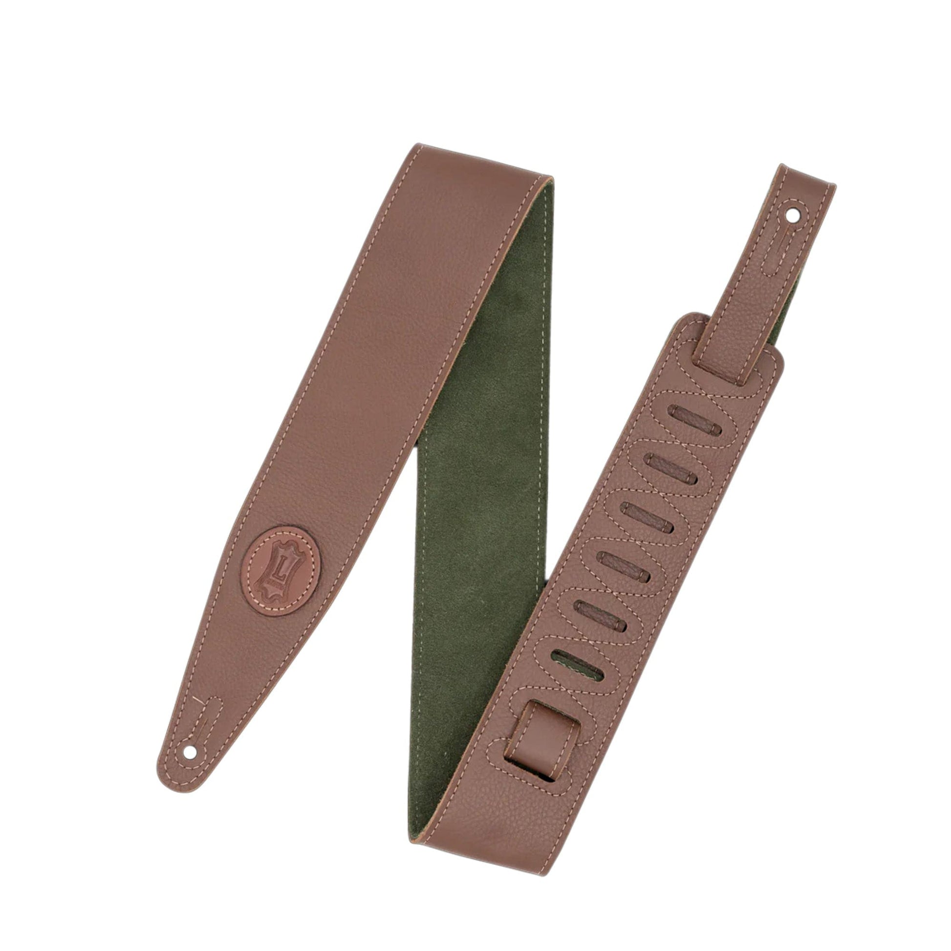 Levy's 2.5" Garment Leather Strap Brown w/Olive Green Suede Backing Accessories / Straps
