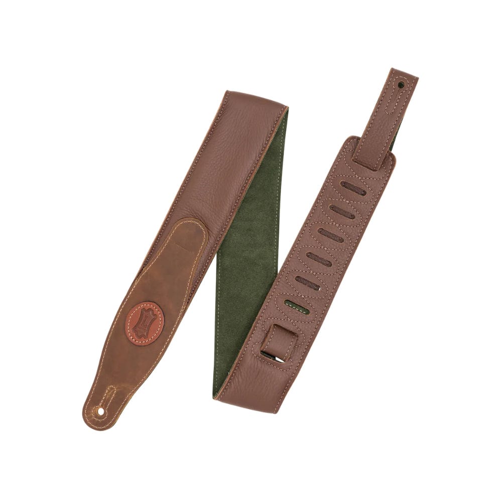 Levy's 2.5" Padded Garment Leather Strap Brown w/Olive Green Suede Backing Accessories / Straps