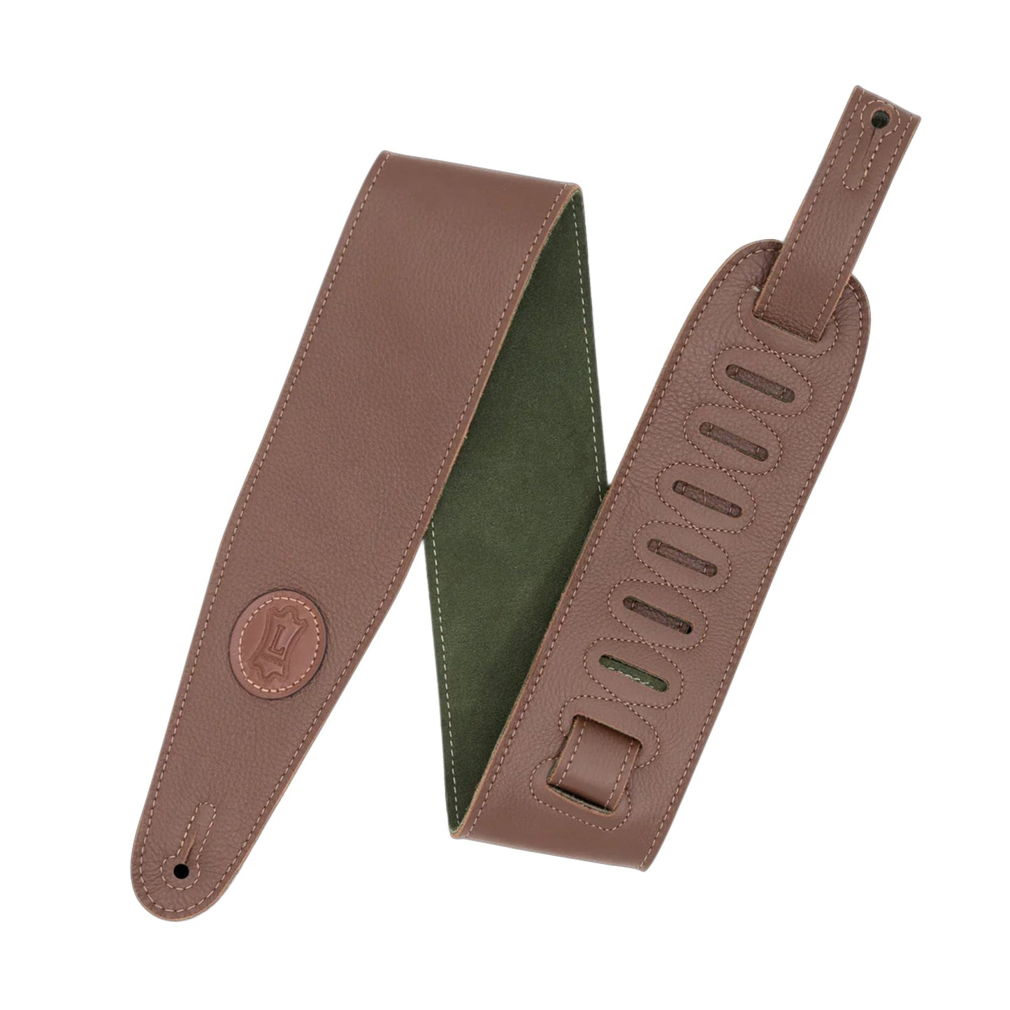 Levy's 3" Garment Leather Strap Brown w/Olive Green Suede Backing Accessories / Straps