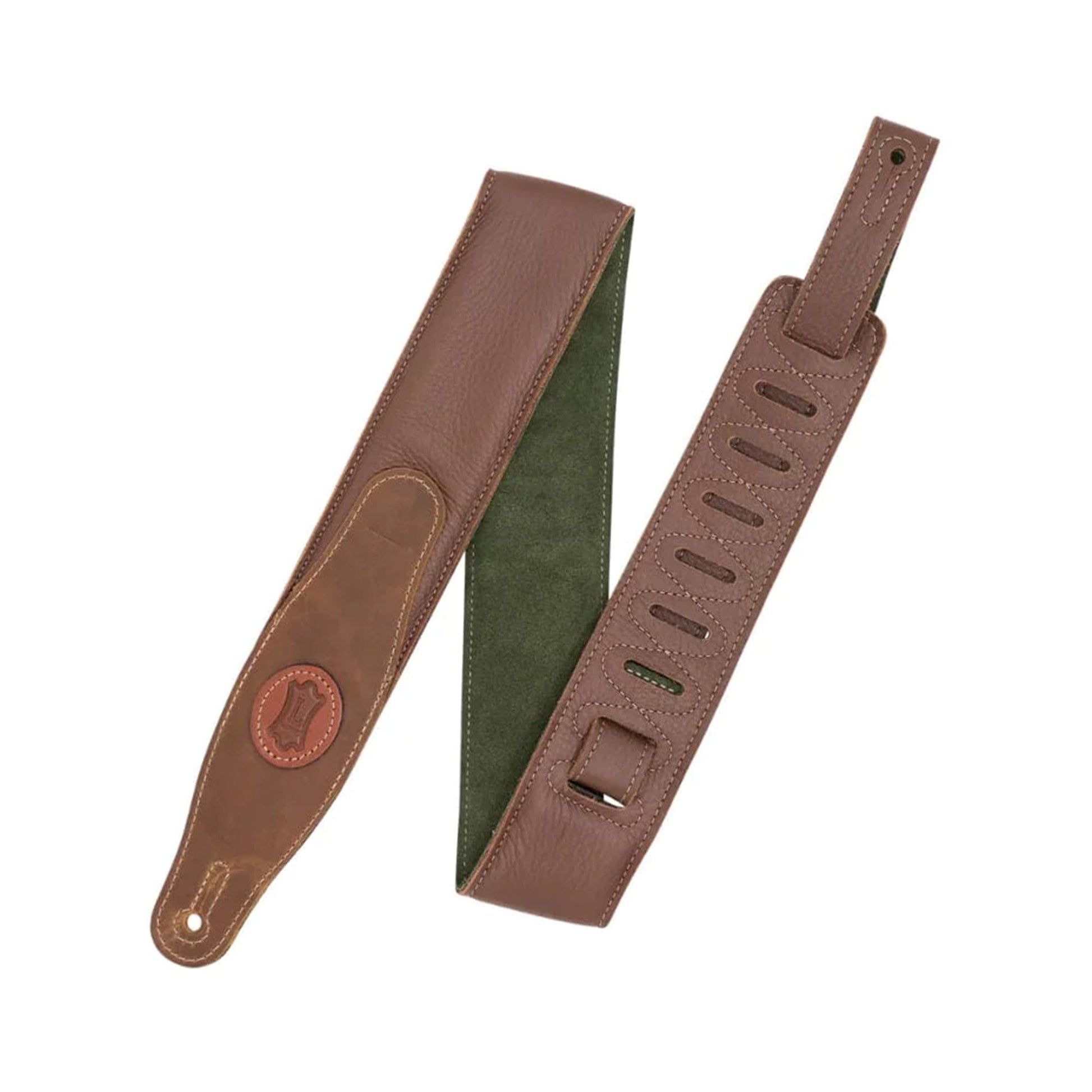 Levy's 3" Padded Garment Leather Strap Brown w/Olive Green Suede Backing Accessories / Straps